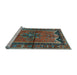 Sideview of Machine Washable Persian Light Blue Traditional Rug, wshtr2797lblu