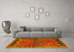 Machine Washable Persian Yellow Traditional Rug in a Living Room, wshtr2797yw