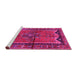 Sideview of Machine Washable Persian Pink Traditional Rug, wshtr2797pnk