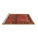 Sideview of Machine Washable Persian Brown Traditional Rug, wshtr2797brn