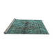 Sideview of Machine Washable Persian Light Blue Traditional Rug, wshtr2798lblu