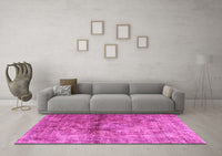 Machine Washable Persian Pink Traditional Rug, wshtr2798pnk