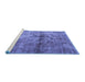 Sideview of Machine Washable Persian Blue Traditional Rug, wshtr2798blu