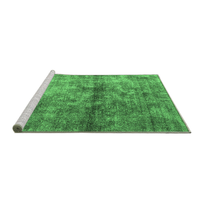 Sideview of Machine Washable Persian Emerald Green Traditional Area Rugs, wshtr2798emgrn