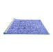 Sideview of Machine Washable Persian Blue Traditional Rug, wshtr2799blu