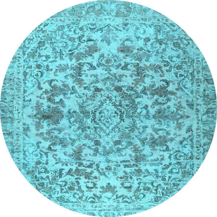 Round Persian Light Blue Traditional Rug, tr2799lblu