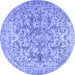 Round Persian Blue Traditional Rug, tr2799blu
