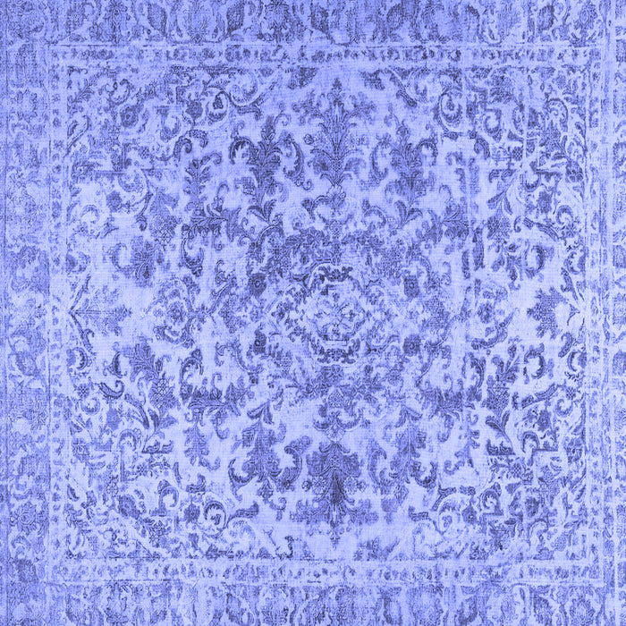 Square Machine Washable Persian Blue Traditional Rug, wshtr2799blu