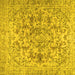 Square Machine Washable Persian Yellow Traditional Rug, wshtr2799yw