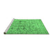 Sideview of Machine Washable Persian Emerald Green Traditional Area Rugs, wshtr2799emgrn