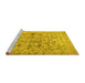 Sideview of Machine Washable Persian Yellow Traditional Rug, wshtr2799yw