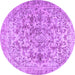 Round Persian Purple Traditional Rug, tr2799pur