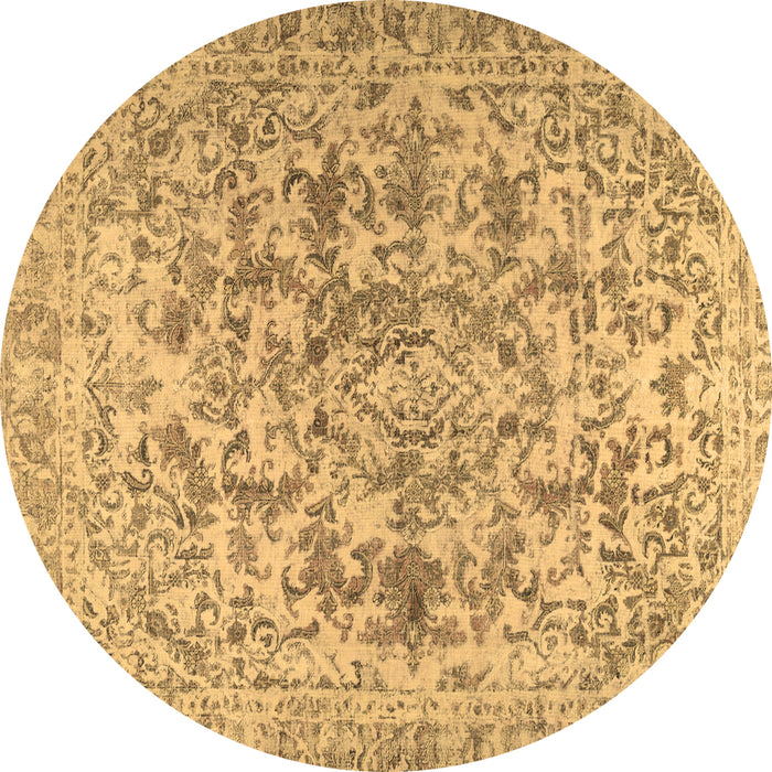 Round Machine Washable Persian Brown Traditional Rug, wshtr2799brn