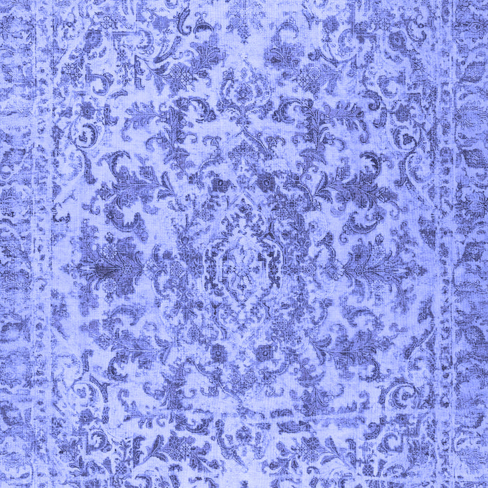 Machine Washable Persian Blue Traditional Rug, wshtr2799blu