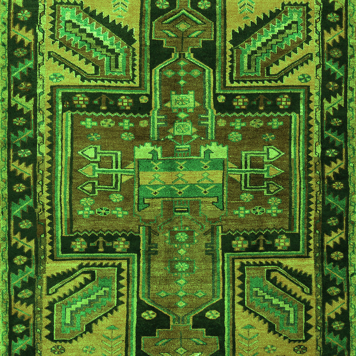 Serging Thickness of Machine Washable Persian Green Traditional Area Rugs, wshtr279grn