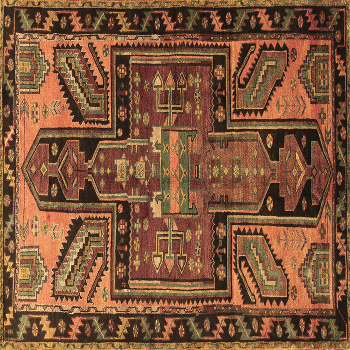 Square Persian Brown Traditional Rug, tr279brn