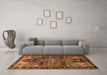 Machine Washable Persian Brown Traditional Rug in a Living Room,, wshtr279brn