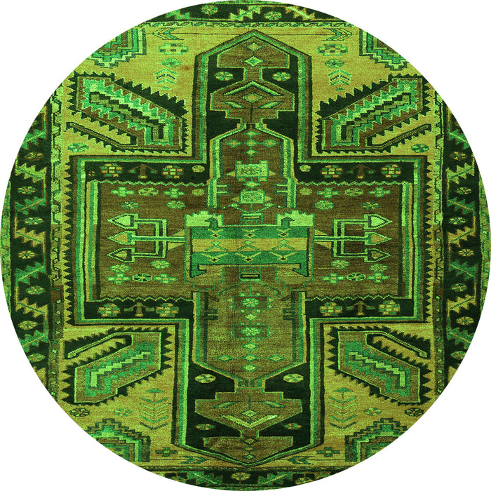 Square Persian Green Traditional Rug, tr279grn