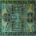 Square Persian Turquoise Traditional Rug, tr279turq