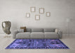 Machine Washable Persian Blue Traditional Rug in a Living Room, wshtr279blu