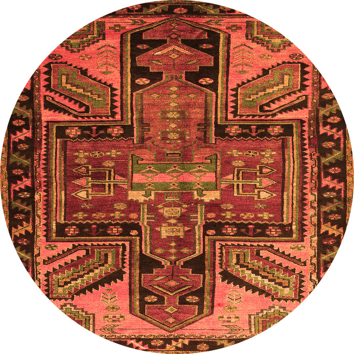 Square Persian Orange Traditional Rug, tr279org