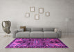 Machine Washable Persian Purple Traditional Area Rugs in a Living Room, wshtr279pur