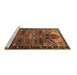 Sideview of Machine Washable Persian Brown Traditional Rug, wshtr279brn