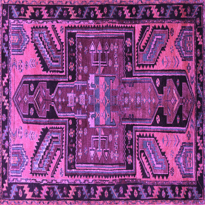 Square Persian Purple Traditional Rug, tr279pur
