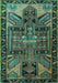 Machine Washable Persian Turquoise Traditional Area Rugs, wshtr279turq