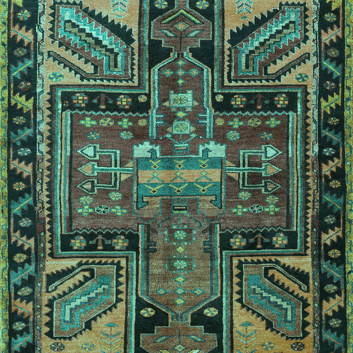 Machine Washable Persian Turquoise Traditional Area Rugs, wshtr279turq