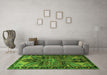 Machine Washable Persian Green Traditional Area Rugs in a Living Room,, wshtr279grn