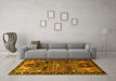 Machine Washable Persian Yellow Traditional Rug in a Living Room, wshtr279yw