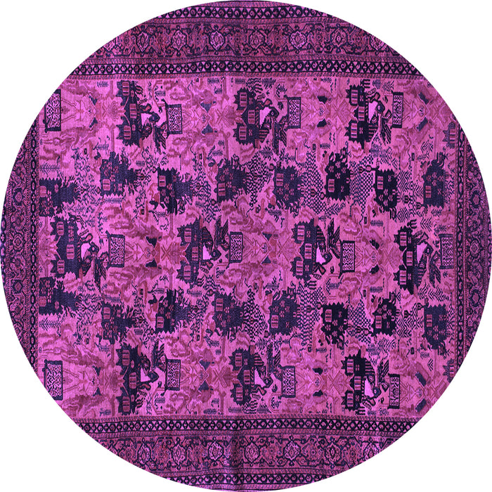 Round Machine Washable Animal Purple Traditional Area Rugs, wshtr27pur