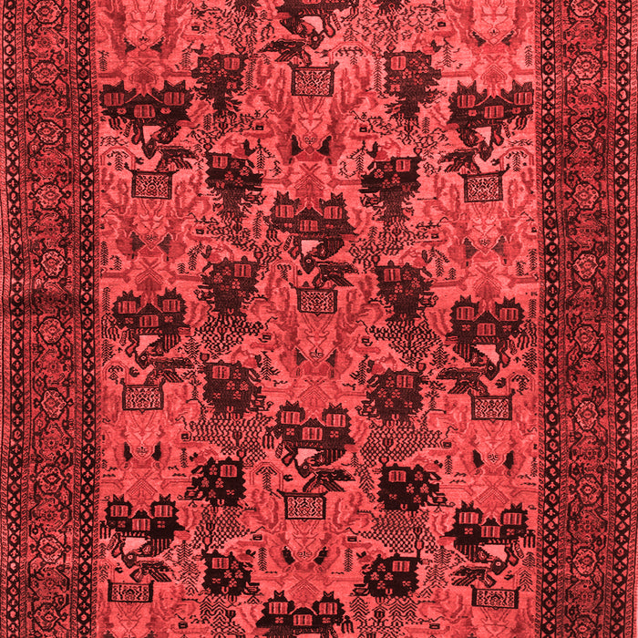 Machine Washable Animal Red Traditional Rug, wshtr27red