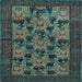 Square Animal Light Blue Traditional Rug, tr27lblu