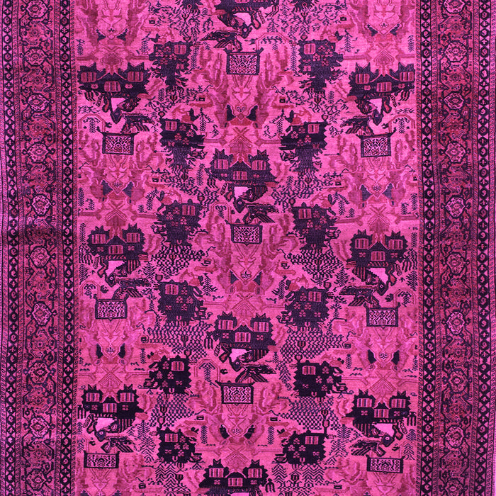 Machine Washable Animal Pink Traditional Rug, wshtr27pnk