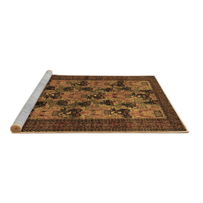 Sideview of Machine Washable Animal Brown Traditional Rug, wshtr27brn