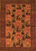 Serging Thickness of Machine Washable Animal Orange Traditional Area Rugs, wshtr27org