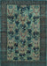 Machine Washable Animal Light Blue Traditional Rug, wshtr27lblu