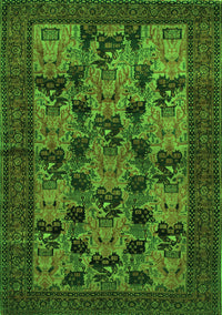 Animal Green Traditional Rug, tr27grn