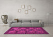 Machine Washable Animal Pink Traditional Rug in a Living Room, wshtr27pnk