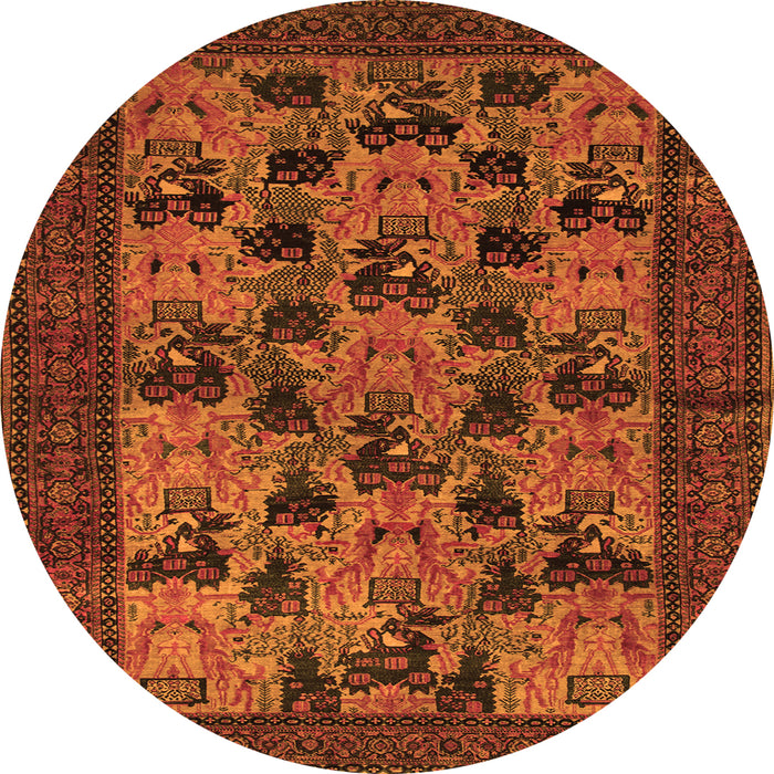 Machine Washable Animal Orange Traditional Area Rugs, wshtr27org