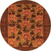 Machine Washable Animal Orange Traditional Area Rugs, wshtr27org