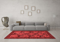 Machine Washable Animal Red Traditional Rug, wshtr27red