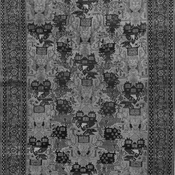Serging Thickness of Machine Washable Animal Gray Traditional Rug, wshtr27gry