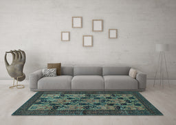 Machine Washable Animal Light Blue Traditional Rug in a Living Room, wshtr27lblu