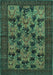 Animal Turquoise Traditional Rug, tr27turq