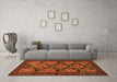 Machine Washable Animal Orange Traditional Area Rugs in a Living Room, wshtr27org