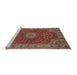 Sideview of Machine Washable Traditional Orange Salmon Pink Rug, wshtr28