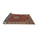 Sideview of Traditional Orange Salmon Pink Medallion Rug, tr28